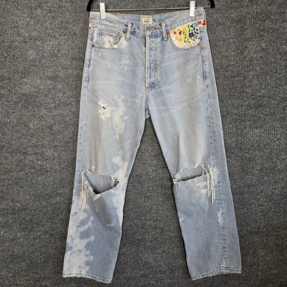 Citizens Of Humanity Jeans 27 Premium Vintage Button Fly Gia Rainbow Embroidered